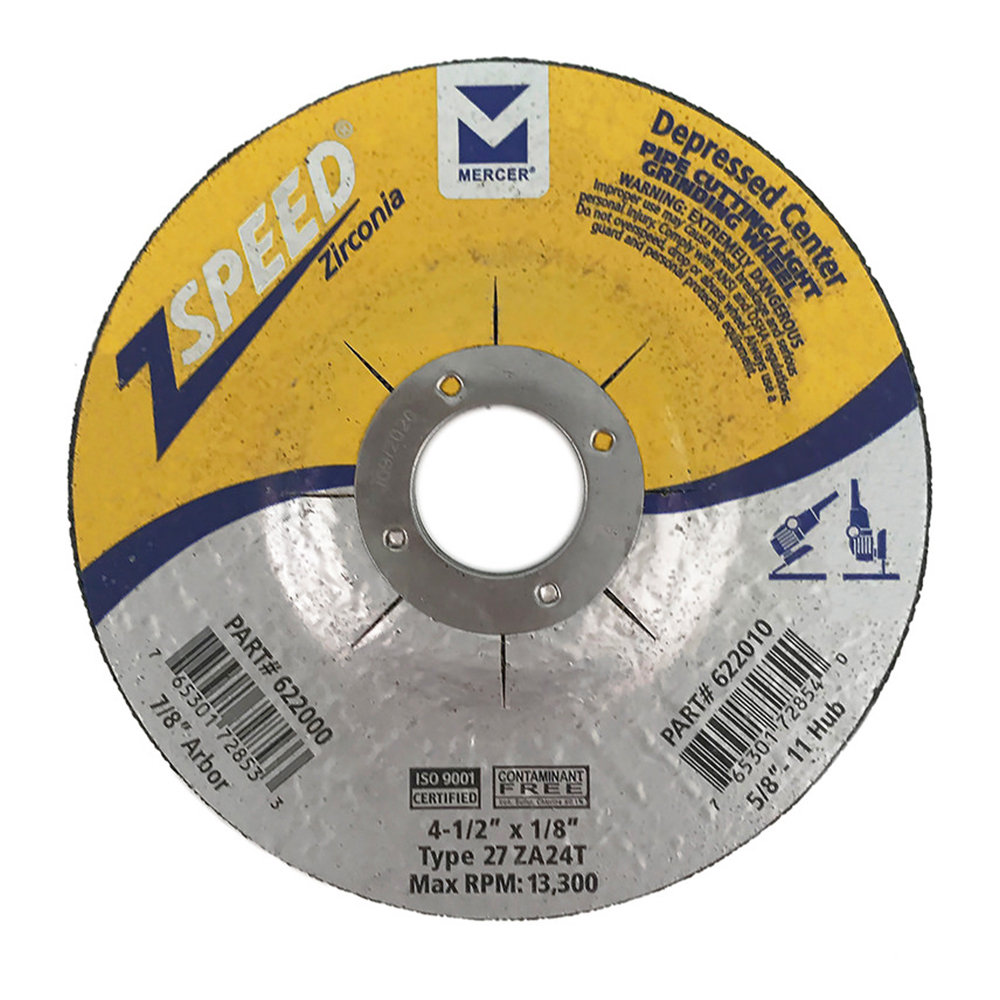 Mercer Industries 623590 Type 27 Depressed Center Grinding Wheel For All Metals 10-Pack 9 x 1/4 x 5/8-11 